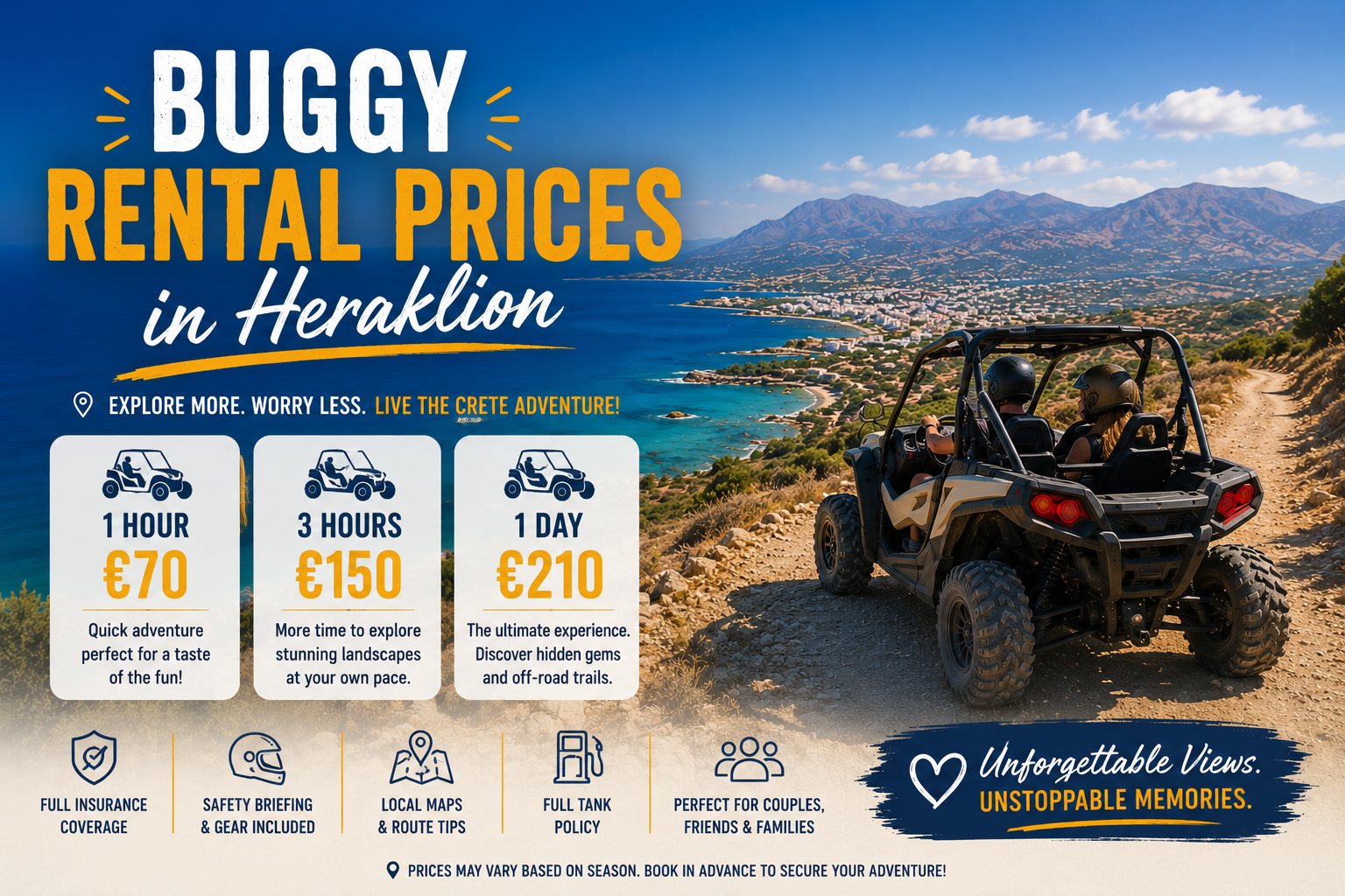 buggy rental near Heraklion, Crete for Buggy Rental Prices in Heraklion on a Cretan off-road route